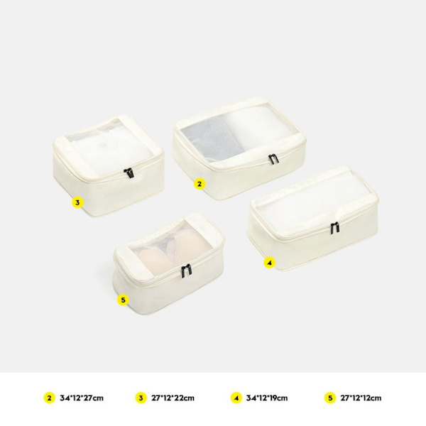 4/6 KPL Matkalaukku Organizer VALKOINEN 4 KPL/ SET White 4PCS/Set-4PCS/Set