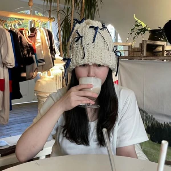 Håndlagde heklede luer strikket pullover-lue HVIT White