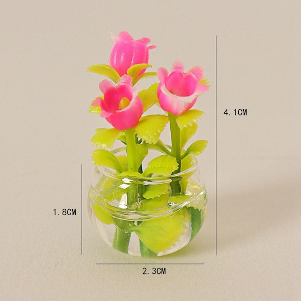 Nukkekodin miniatyyri muovinen simulaatiomaljakko 1 1 1