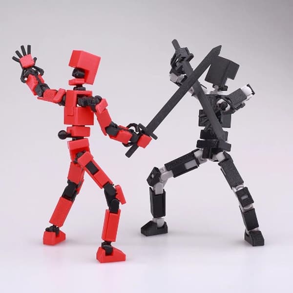 3D-printet Mannequin Legetøjsrobot Actionfigur GRØN green