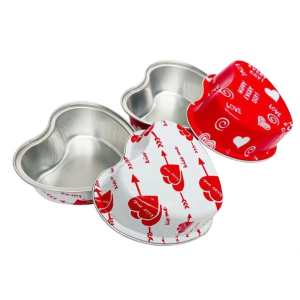 10 stk/sett aluminiumsfolie kakeform Cupcake Cup #2 MED LOKK MED #2 With Lids-With Lids