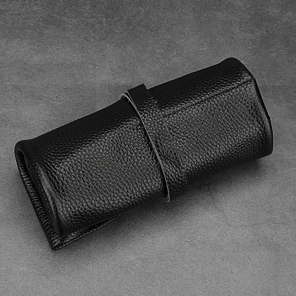 Watch Roll Case Äkta Läder Watch Box SVART black