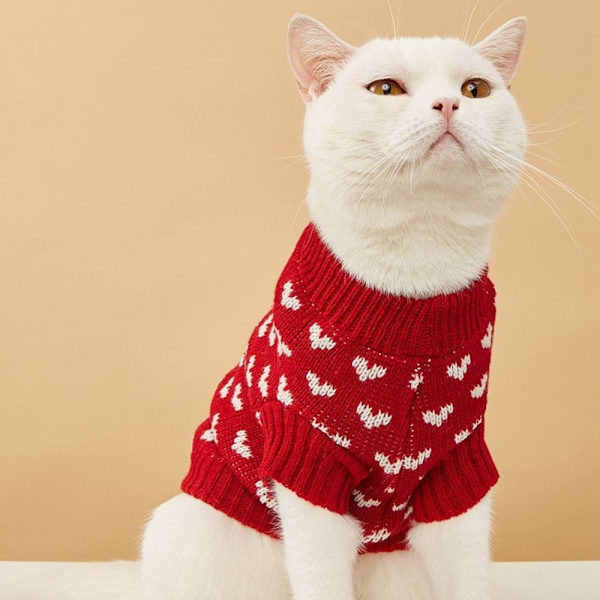 Slim Fit Pet Sweater Hjerte Pet Sweater RØD Red
