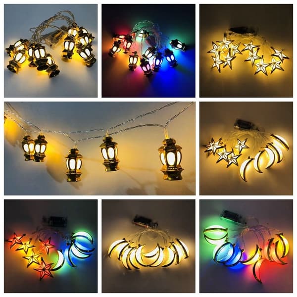 EID Mubarak Lyslenke LED-lys MULTICOLOR MÅNE