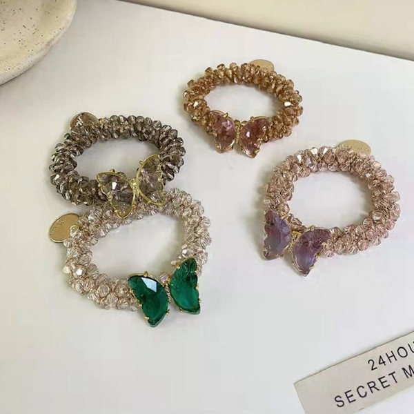 Crystal Butterfly Hårrep Resårer Hårband FÄRG 3 FÄRG 3 Color 3