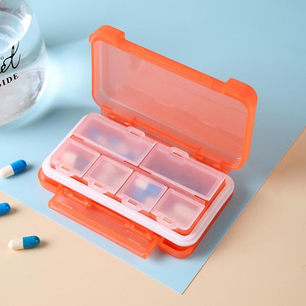 6 Grid Pills Box Daily Pille Etui ORANGE orange