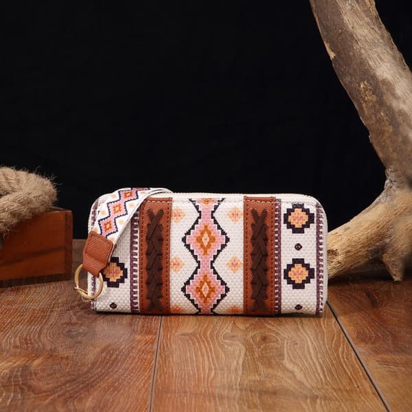 Bohemisk Clutch Väska Retro Tryck Plånbok 8 8