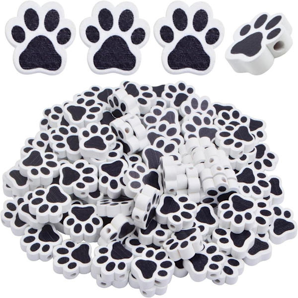 Träpärlor Pet Dog Trähänge Träpärlor Print
