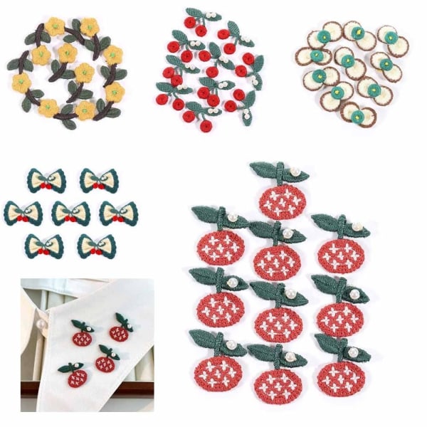 10 stk/parti Lille Flower Patch Broderi Sticker 1 1 1