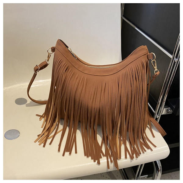 Tofs Crossbody Bag Fringe Axelväska BRUN Brown