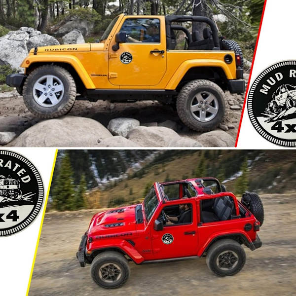 2ST MUD-märkt Bilemblem 4 x 4 metallfordonmärke 3D