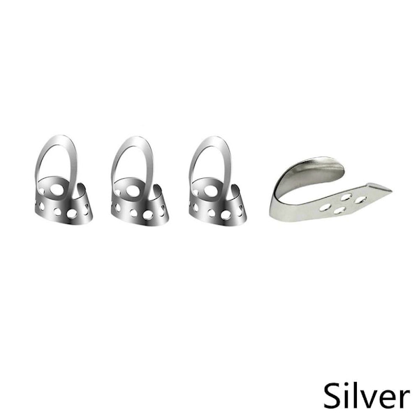 4 ST Gitarrplektrum Basplektrum SILVER silver