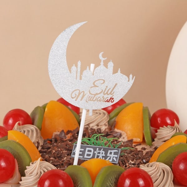 Eid Mubarak Cake Toppers CupCake Toppers SØLV silver