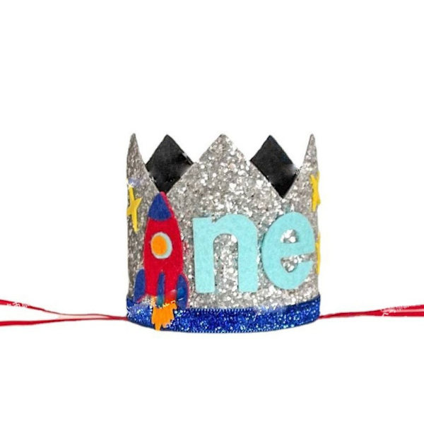 1:a födelsedag Crown Space Theme Födelsedagshatt STIL 5 STIL 5 style 5