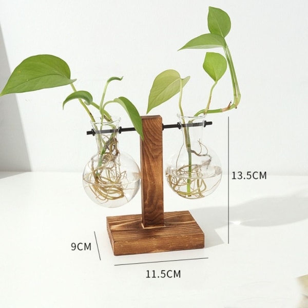 Gjennomsiktig pærevase Hydroponic plantebeholder B(EKKLUDERT B(Excluding plants)