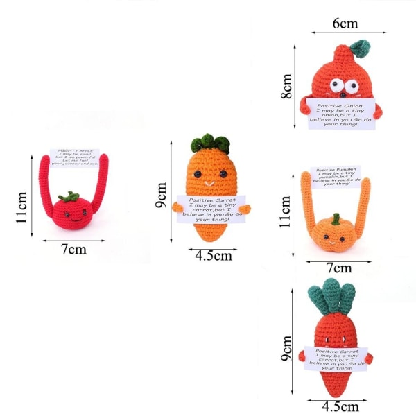 Positiv energidukke strikket grønnsaksdukke 1 1 1