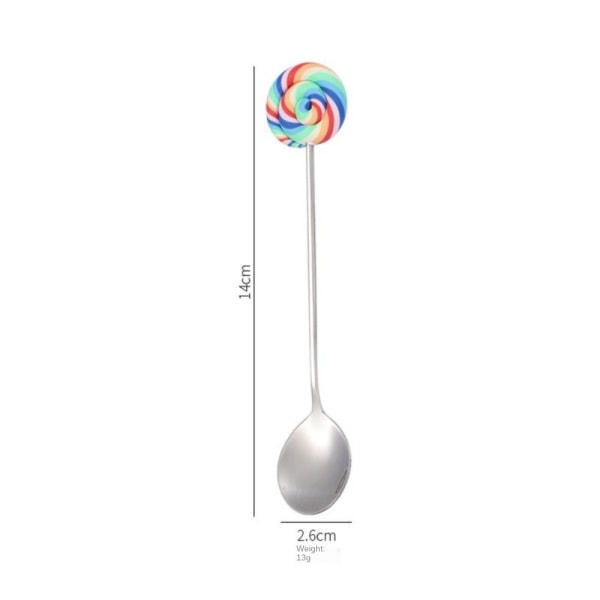 Lollipop Spoon Dessertskje SØLVREGNBUE&SKEI REGNBUE&SKE Silver Rainbow&Spoon-Rainbow&Spoon