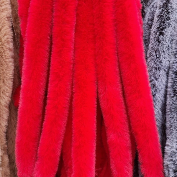 Faux Fur Ribbon Tape Fluffy Trim SORT black