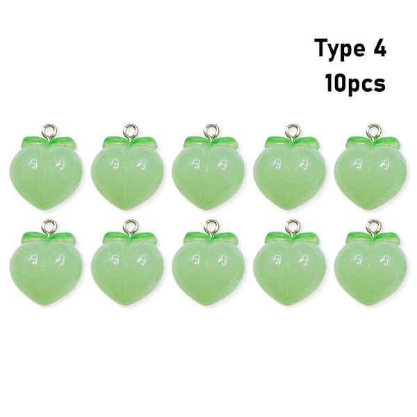 10 stk Peach Flat Resin Charms Anheng Peach Charms Fruit 4