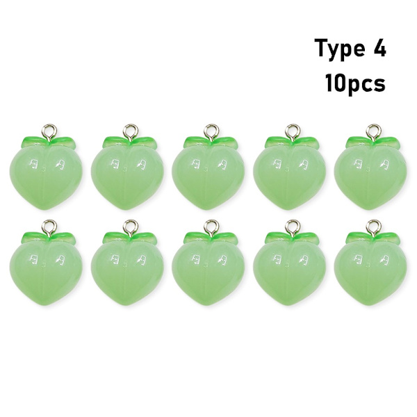 10 stk Peach Flat Resin Charms Pendant Peach Charms Frugt 4
