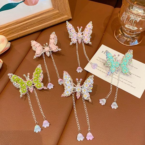 Rhinestone Butterfly Hårnål Butterfly Bangs Sidoklämma FÄRG 3 Color 3