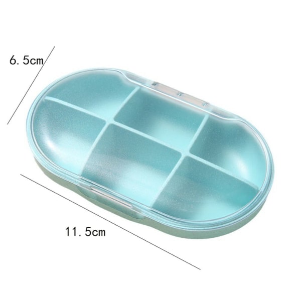 6 Grids PillBox Pills Organizer Case VIT white