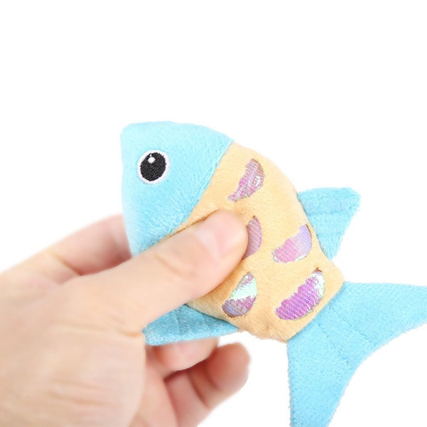 2 st Small Cat Fish Leksaker Färgglada plysch paljett Fisk Toy