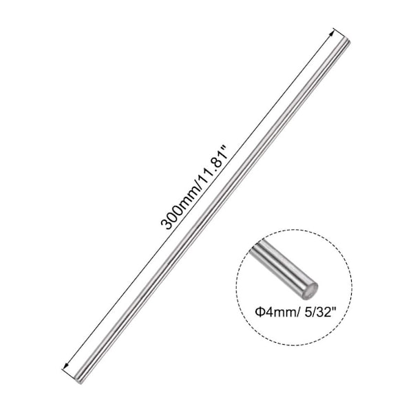 5 kpl kiinteää pyöreää tangoa, lineaarinen liikeakseli 150 mm 150mm