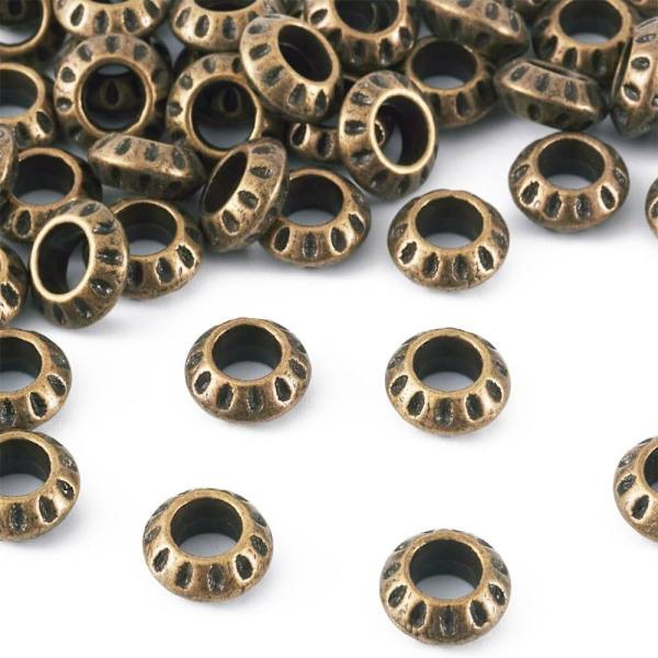 Spacer Beads Large Hole Spacer Beads Antika bronspärlor