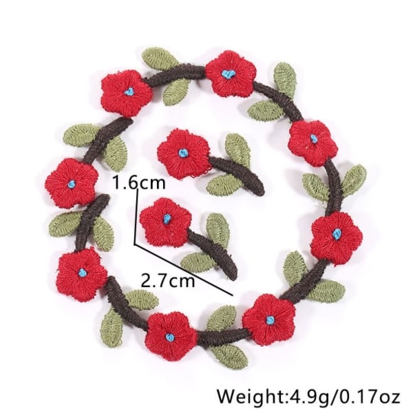 10 stk/parti Broderi-klistremerke med små blomsterlapper 5 5 5