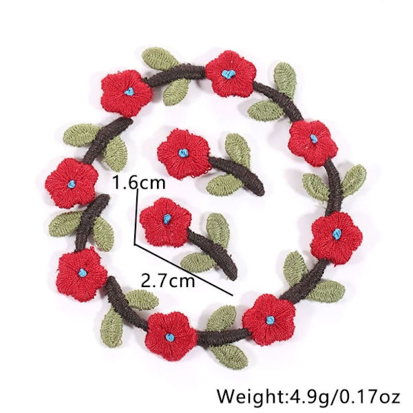 10 stk/parti Lille Flower Patch Broderi Sticker 1 1 1