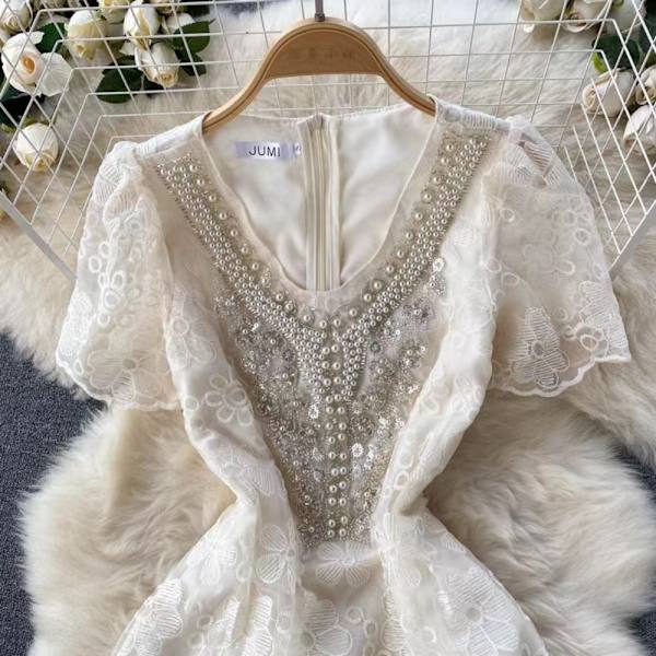 Dame front krage dekorativ krage HVIT White
