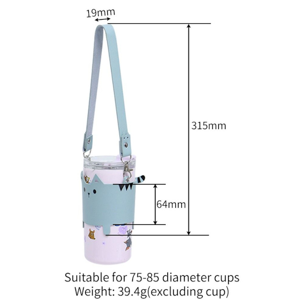 Vandkrus Tumbler Holder Pouch Håndholdt kop ærme PINK Pink