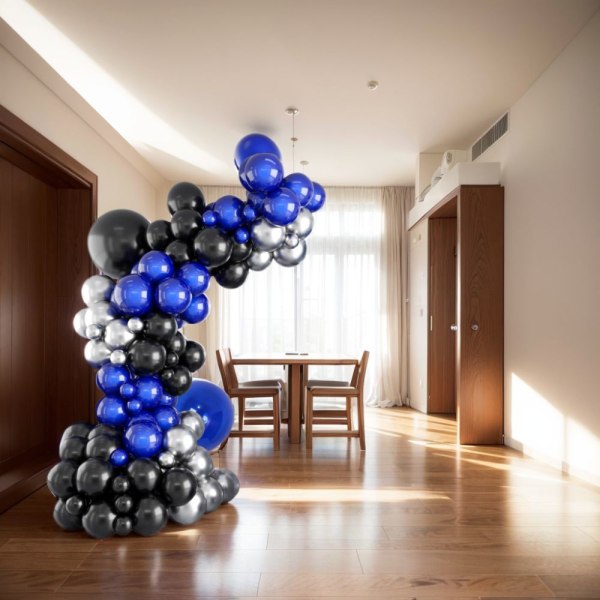 Blue Balloon Arch Kit Fødselsdagsballoner Sort Blue Garland Kit