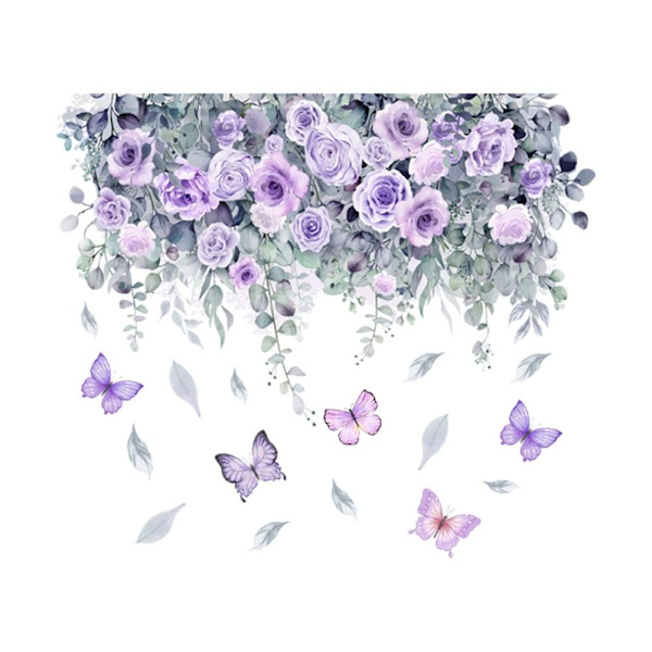 Blommiga toalettdekaler Underbara blomdekaler 6 6 6