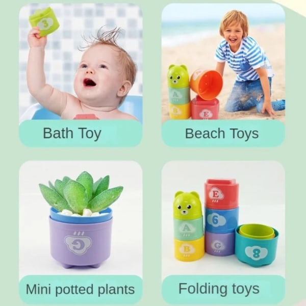 Fold Cup Barn Stack Spill Puslespill Tog Brettspill Toy