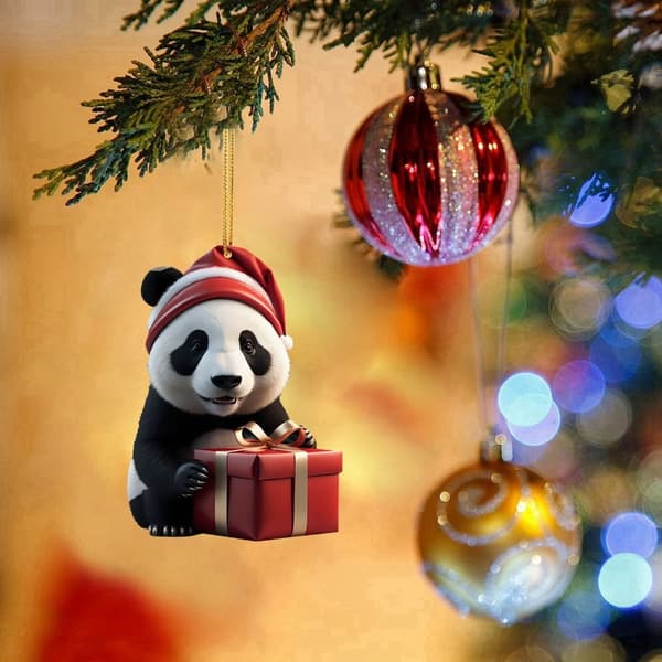 Jul Panda Nyckelring Hänge Julgransprydnad 8 8 8