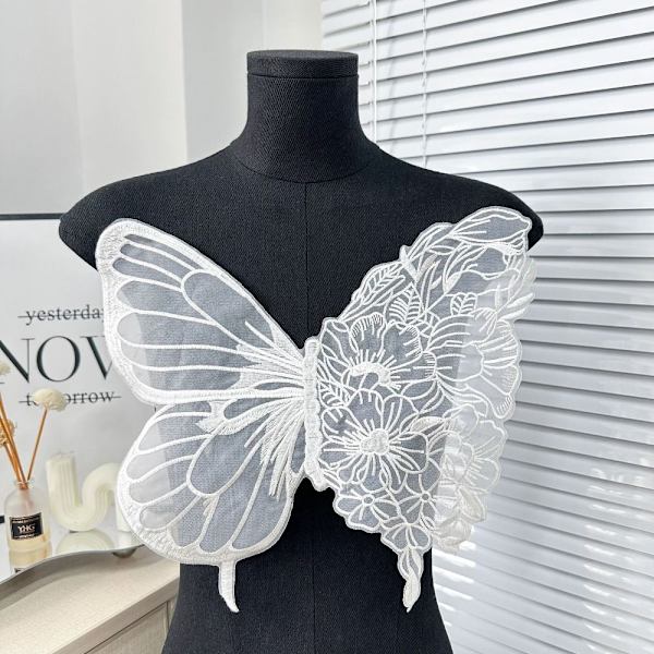 Butterfly Patch Clothes Patches WHITE B B White B-B
