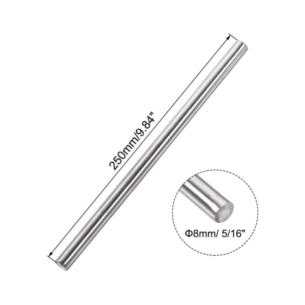 2 kpl kiinteää pyöreää tangoa, lineaarinen liikeakseli 100 mm 100mm