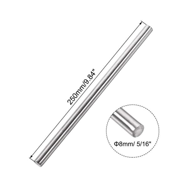 2 kpl kiinteää pyöreää tankoa lineaariliikeakseli 200 mm 200mm
