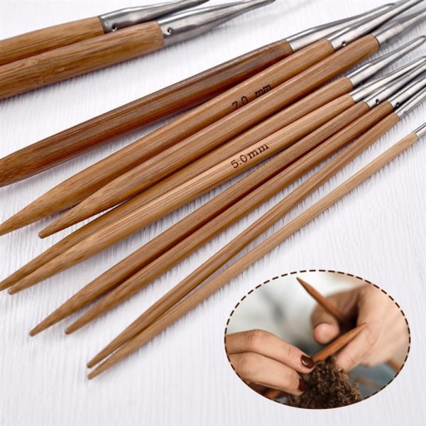 Bambus strikkepinner Heklenåler 4,5MM 4.5mm