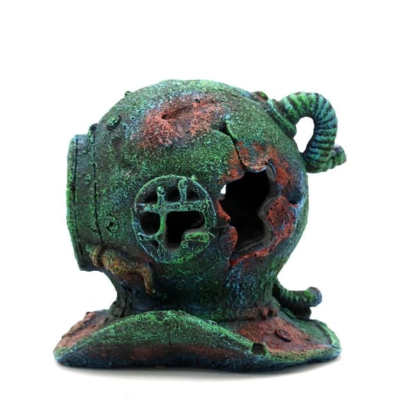 Ubåt Hjelm Dekor Blå Rustfarge Resin