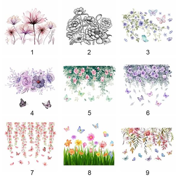 Blomstertoalettdekaler Underbara Blomsterdekaler 4 4 4
