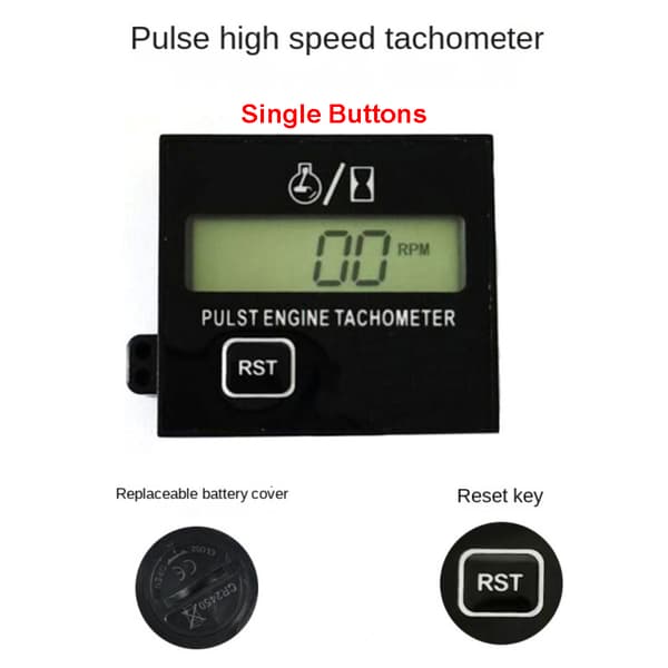 Omdrejningstæller Timetæller Induktivt Speedometer ENKELTE KNAPPER Single Buttons