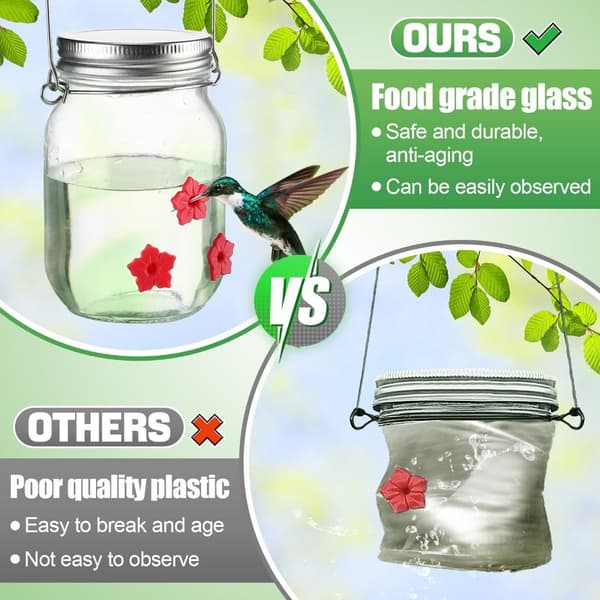 Kolibri Foderautomat Mason Jar Glas Kolibri Foderautomat Fugl