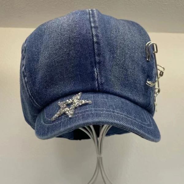 Baretter Kasketter Octagonal Newsboy Hatte MØRKEBLÅ dark blue