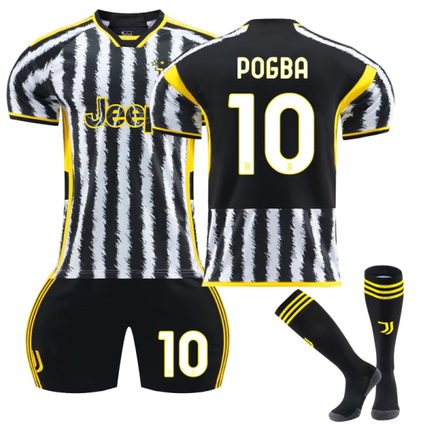 23-24 Juventus FC Hjemmefotballdrakter for barn No.10 Pogba 22