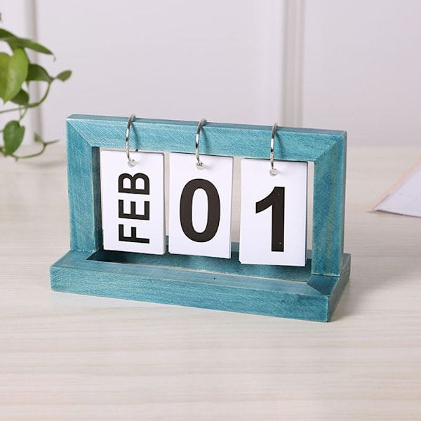 Wooden Perpetual Calendar Flip Månad Datumvisning 2 2 2