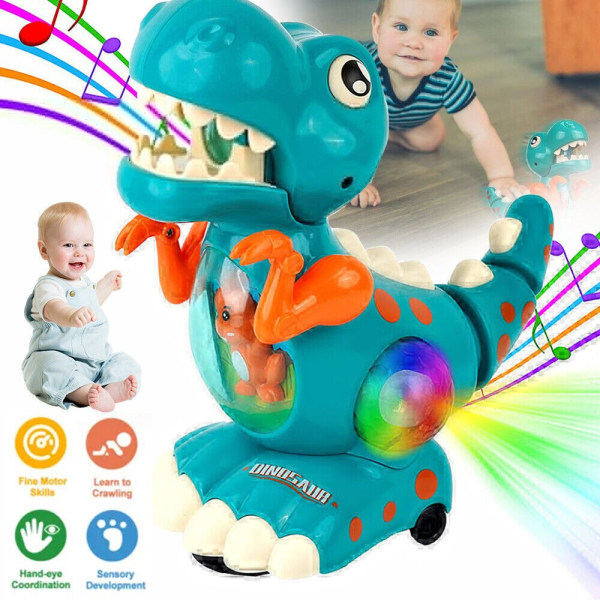 Crawling Dinosaur Baby Toy Activity Dinosaur Toy GRØNN green