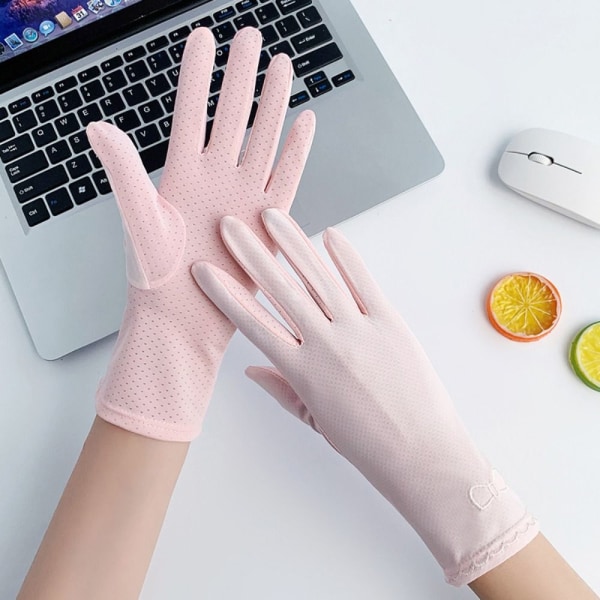 Kesä Sun Protection Gloves Kosketusnäyttö Käsineet RUOANINEN pink